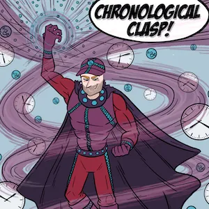 Comic book-style illustration of Nicolas Young